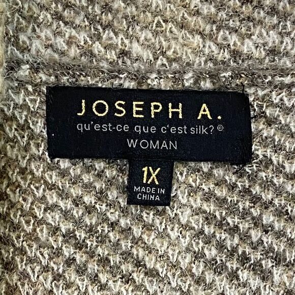 JOSEPH A. - SIZE 1X - LONG LINE OPEN FRONT CARDIGAN  - GRREN & BROWN TONES - Picture 3 of 8